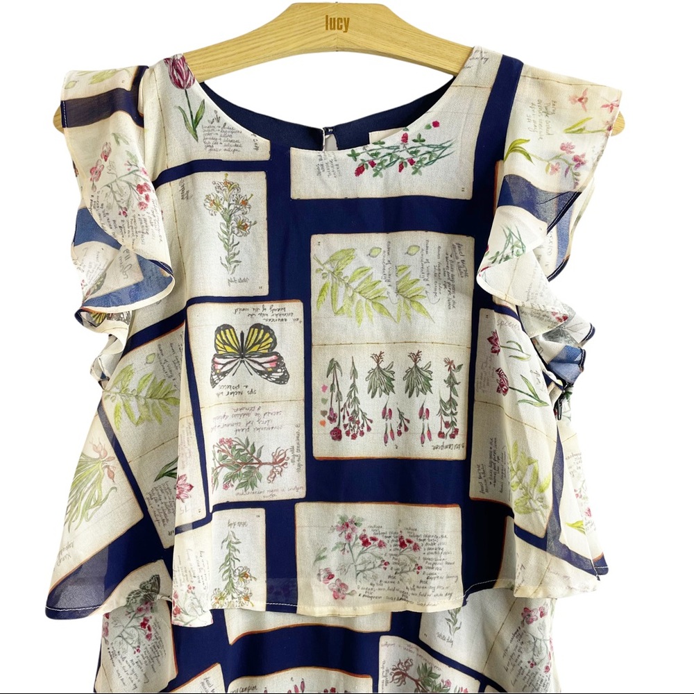 ModCloth Wild Flower Identifying Dress sheer Top Layer Medium